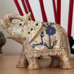 Vintage Handcrafted Stone Elephant Figurine